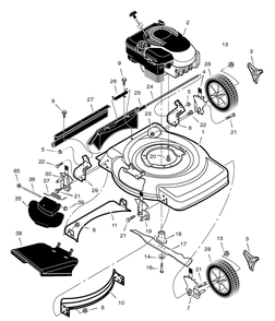 Mower Housing Assembly Diagram and Parts List for 222310X83A 2005 Briggs and Stratton Lawn Mower